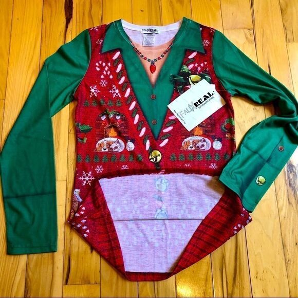 FAUX REAL SHIRT CHRISTMAS T-SHIRT M NWT - Picture 7 of 13
